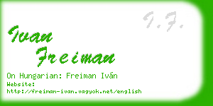ivan freiman business card